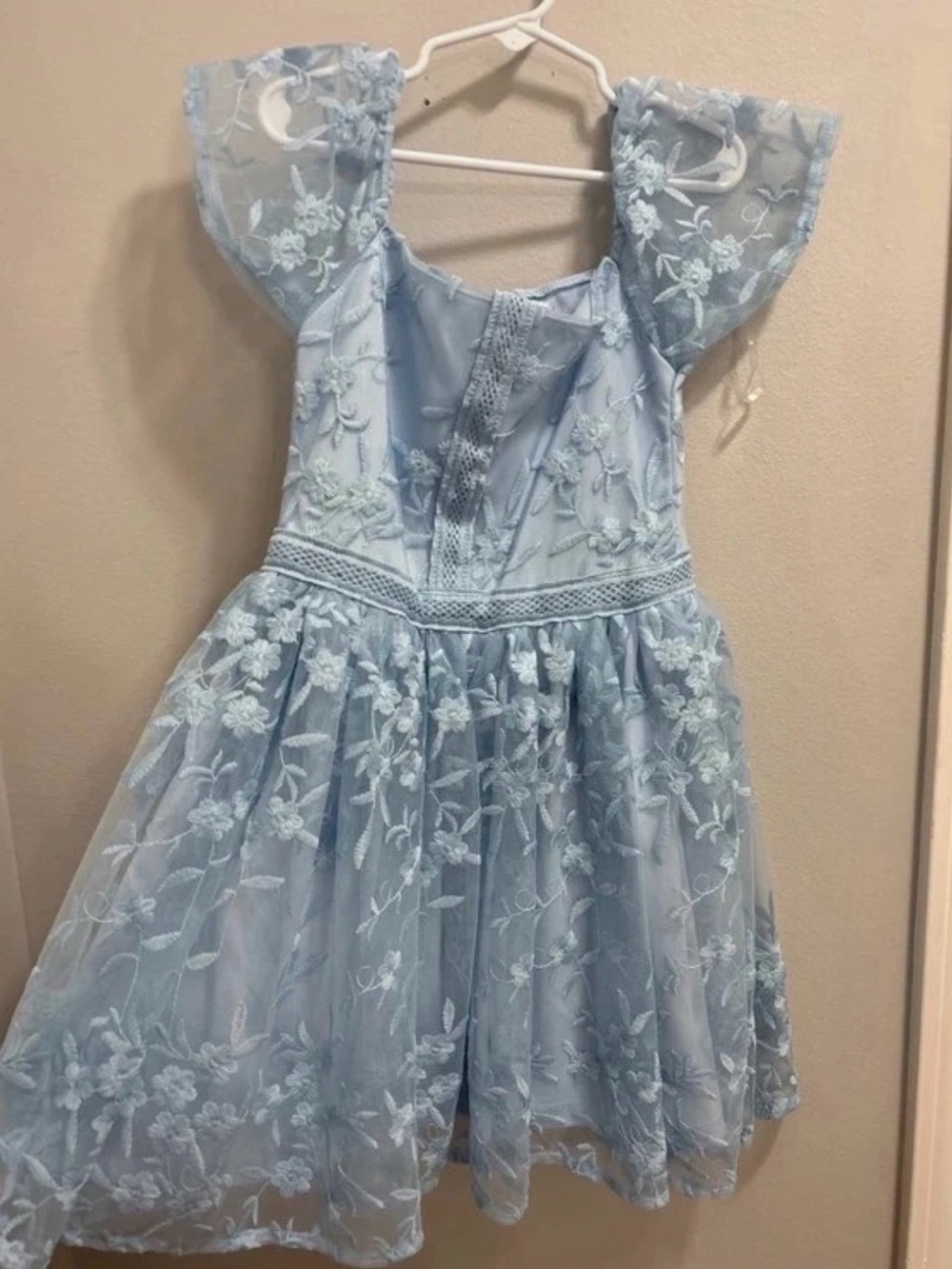 Haute Hippie Light Blue Floral Lace Party Dress for Girls
